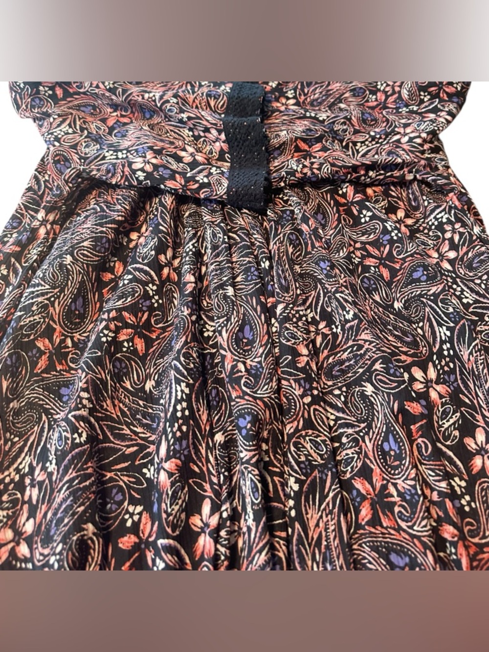 Expressions Catalog Paisley Boho Dress 2X NWOT 100% Cotton Lace Trim Midi/maxi - Picture 8 of 12